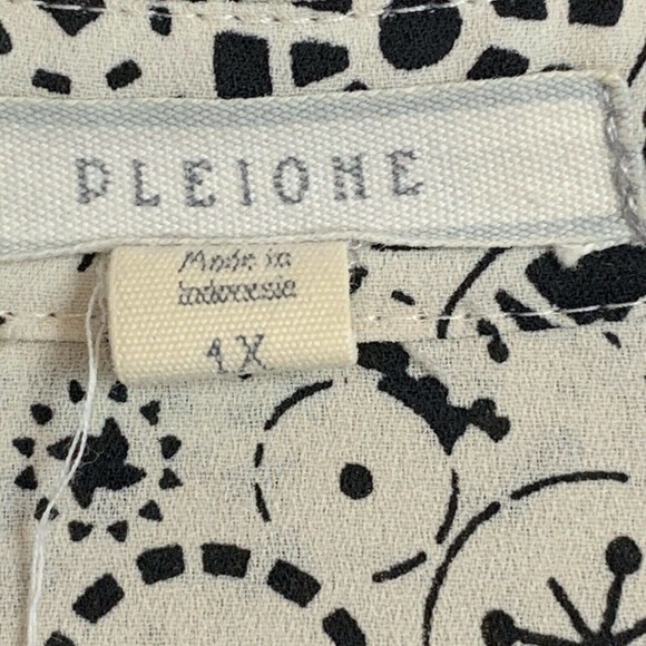 Pleione Blouse Button 3/4 Sleeve V-Neck Popover‎ - Picture 5 of 7